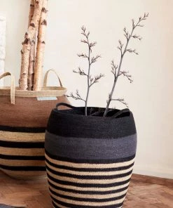 French Connection Seagrass Striped Laundry Basket Home Accessories