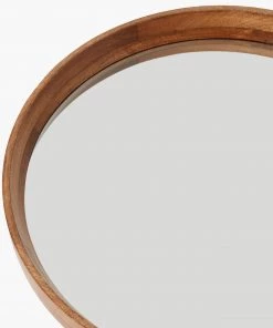 French Connection Wooden Round Mirror