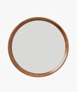 French Connection Wooden Round Mirror