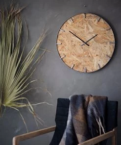 French Connection Large Patch Wooden Clock