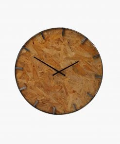 French Connection Large Patch Wooden Clock