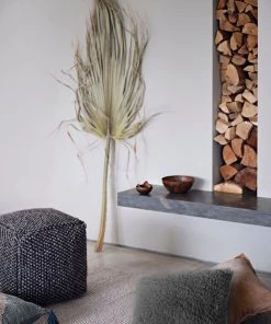 French Connection New In Dark Grey Bouclé Pouffe