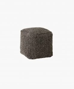 French Connection New In Dark Grey Bouclé Pouffe