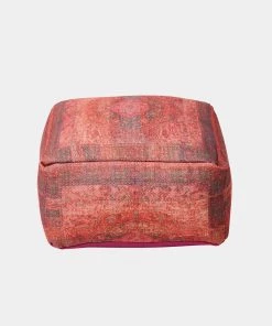French Connection Crimson Cassis Recycled Pouffe New In
