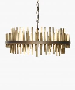 French Connection Gold Pipe Ceiling Light New In