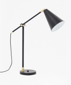 French Connection Lighting Matte Black Reading Table Lamp