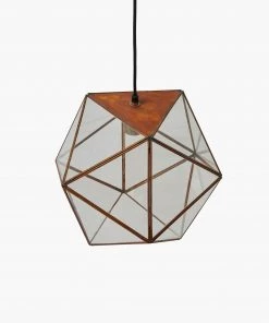 French Connection Glass Trapeze Ceiling Light New In