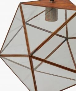 French Connection Glass Trapeze Ceiling Light New In