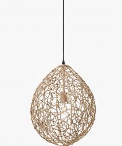French Connection New In Teardrop Woven Ceiling Light