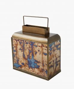 French Connection New In Wide Antique Gold Lantern