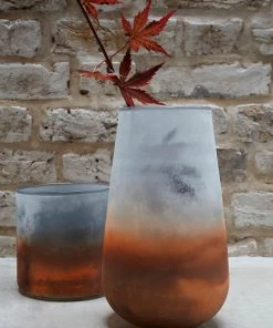 French Connection Tall Cylinder Ombre Vase New In