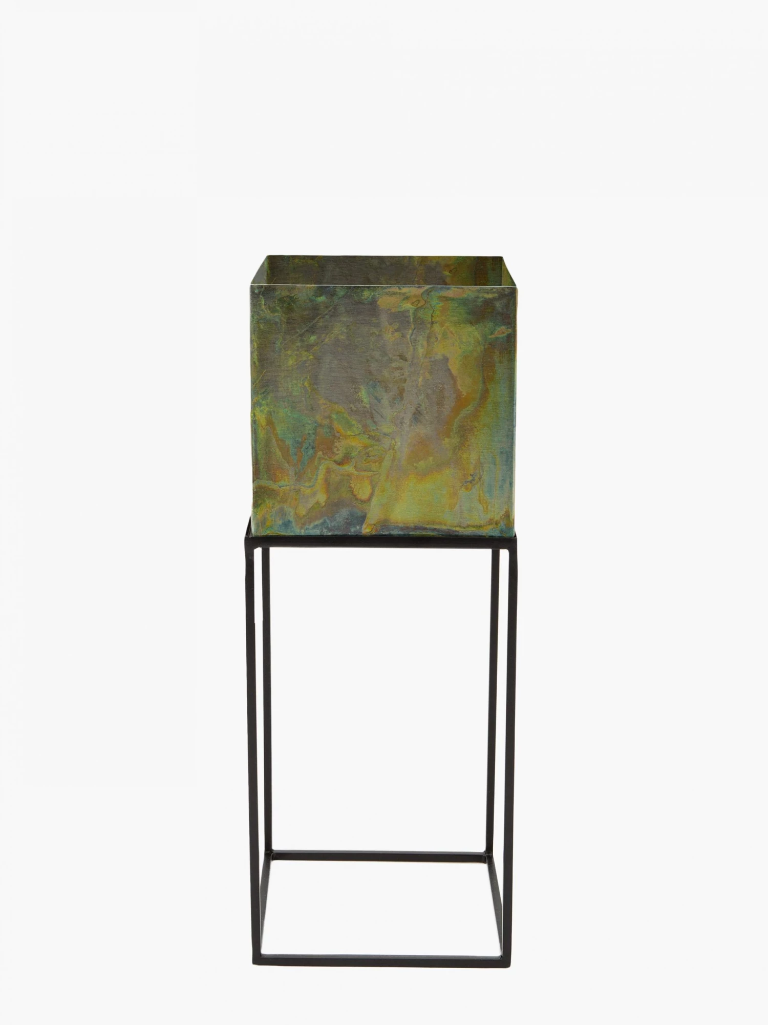 French Connection Square Antique Green Planter New In 3 French Connection Square Antique Green Planter New In