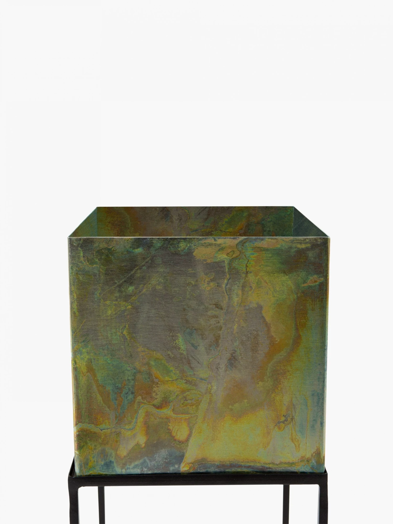 French Connection Square Antique Green Planter New In 7 French Connection Square Antique Green Planter New In