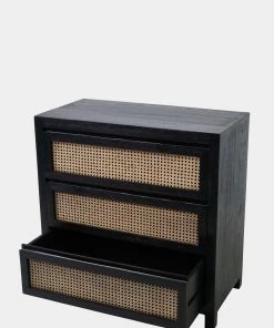 French Connection Noir Cane Chest Of Drawers