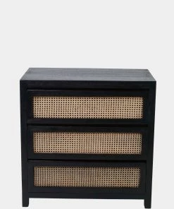 French Connection Noir Cane Chest Of Drawers