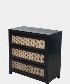 French Connection Noir Cane Chest Of Drawers