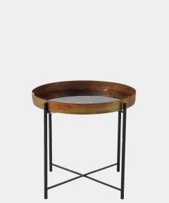 French Connection Molten Mirror Drinks Table New In