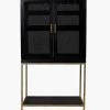 French Connection Noir Rattan Wine Cabinet New In