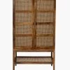 French Connection Natural Rattan Pantry Unit New In
