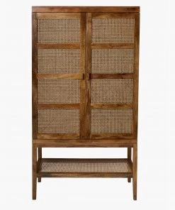 French Connection Natural Rattan Pantry Unit New In
