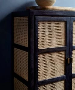 French Connection Noir French Cane Cabinet