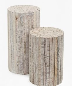 French Connection Natural Driftwood Stool Large Furniture