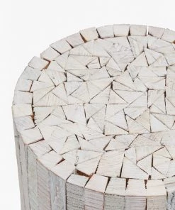 French Connection Natural Driftwood Stool Large Furniture