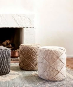 French Connection Soft Woven Stool New In