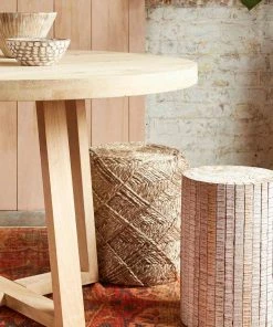 French Connection Natural Driftwood Stool Medium New In