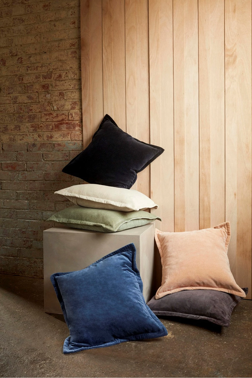 French Connection Washed Velvet Cushion 4 French Connection Washed Velvet Cushion