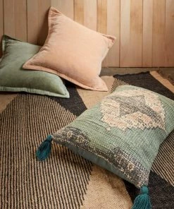 French Connection Washed Velvet Cushion New In