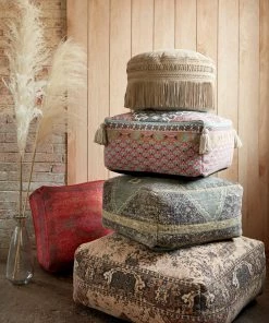 French Connection Crimson Cassis Recycled Pouffe New In