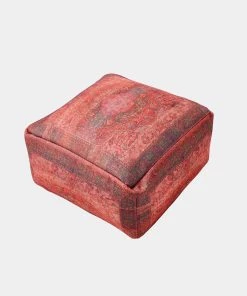 French Connection Crimson Cassis Recycled Pouffe New In
