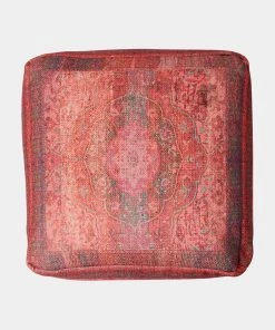 French Connection Crimson Cassis Recycled Pouffe New In