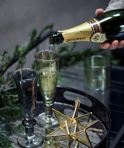 French Connection Glassware Luxe Recycled Green Champagne Flute