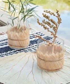 French Connection Sale Small Golden Sun Raffia Glass