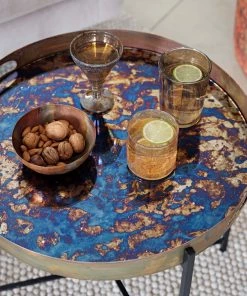 French Connection Molten Mirror Drinks Table New In