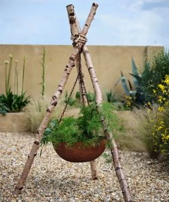 French Connection Large Hanging Copper Outdoor Planter New In