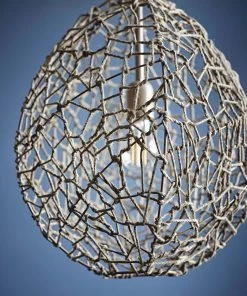 French Connection New In Teardrop Woven Ceiling Light