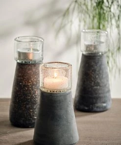 French Connection New In Small Stoneware Candle Holder