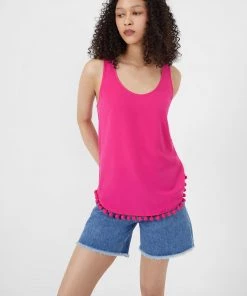 French Connection Crepe Light Pom Pom Vest Top Sale