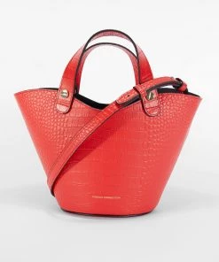 French Connection Croc Recycled Leather Mini Market Tote Bag Shop Sustainable