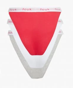 French Connection Sale Logo 3 Pack Tanga Briefs