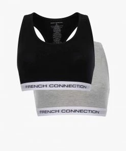 French Connection Sale Logo 2 Pack Crop Tops
