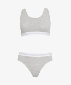 French Connection Logo Crop Top And Briefs Set