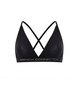 French Connection Lurex Logo 2 Pack Bralette Sale