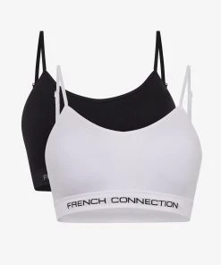 French Connection Seamless 2 Pack Logo Hi-Pad Crop Top Sale