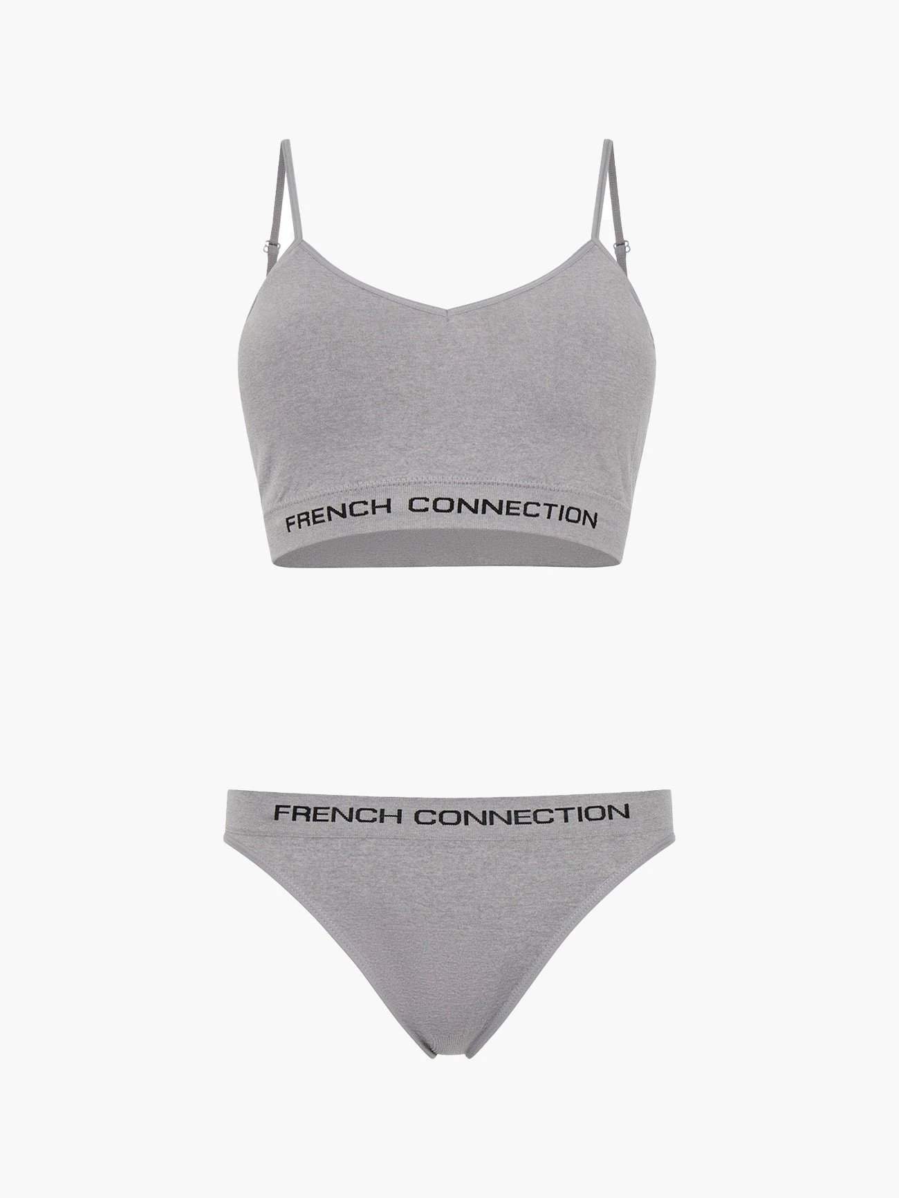 French Connection Seamless Hi-Pad Logo Crop Top & Briefs Set 3 French Connection Seamless Hi-Pad Logo Crop Top & Briefs Set
