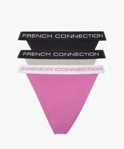 French Connection Sale FC Logo 3 Pack Tanga Briefs