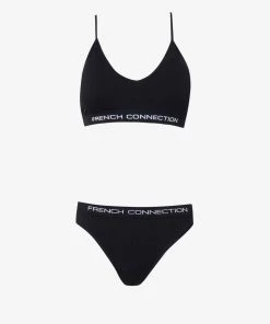 French Connection FC Padded Low Crop Top And Thong Set